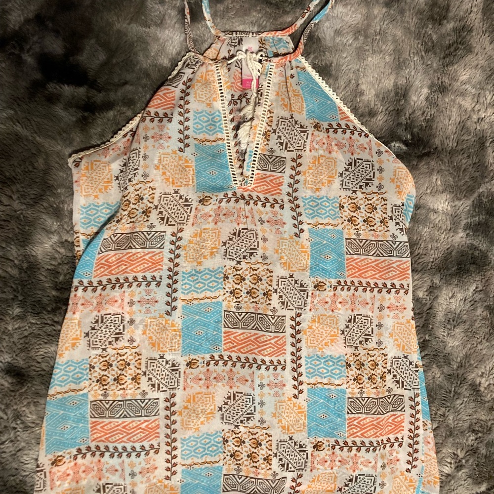 No Bounderies Flowy Patterned Tank Top/Blouse